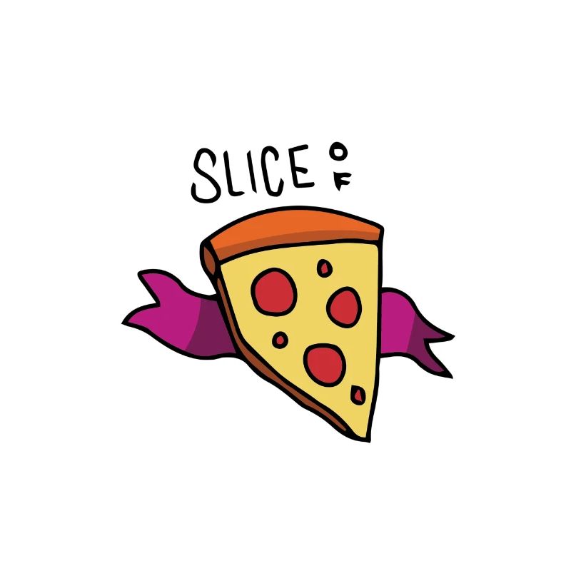 Ein Stück Pizza essen Geschenk lecker essen