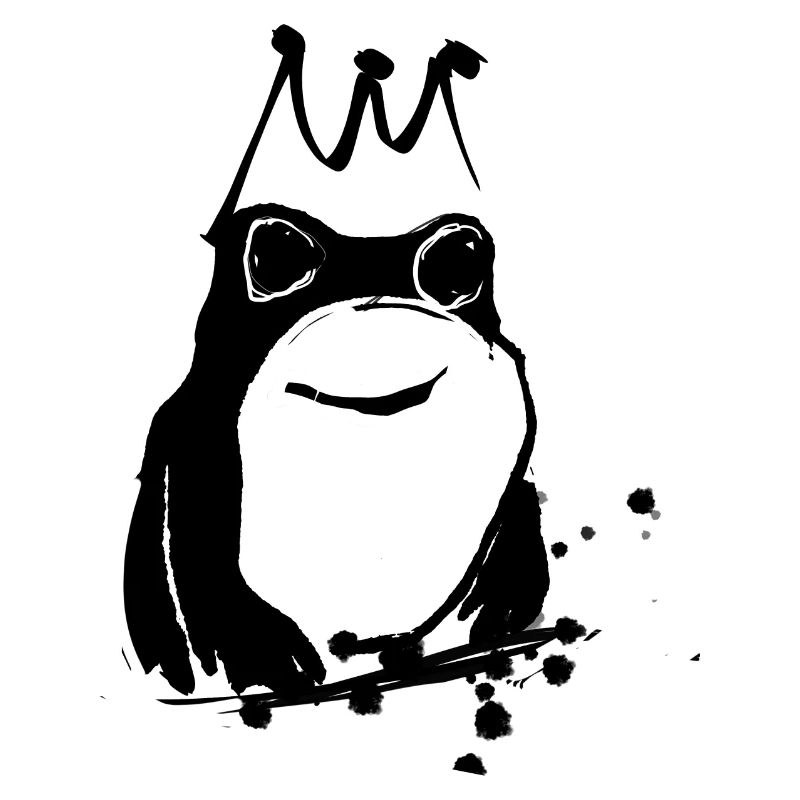 Frosch,schwarz, illustration, stencil,Froschkönig