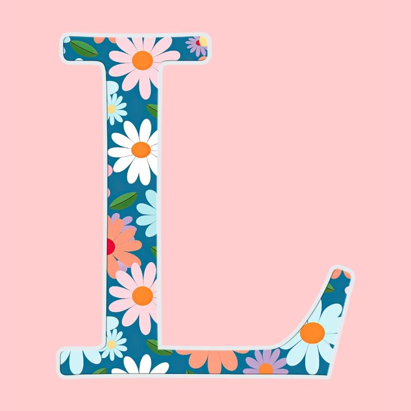 Customizable Monogram L Floral Pattern