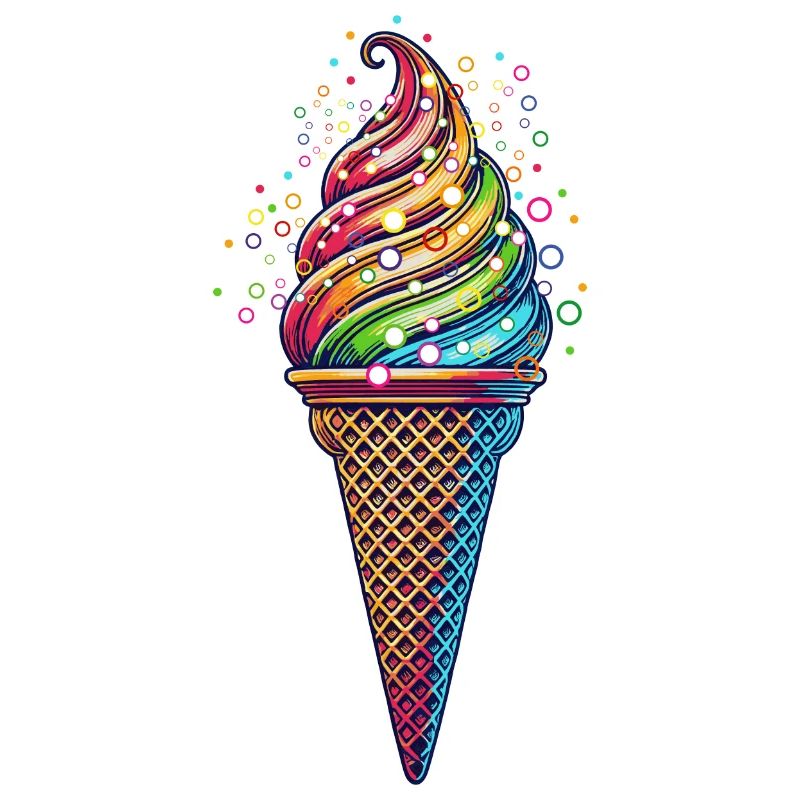 farbenfrohe Eiskreation in lebendigen Farben