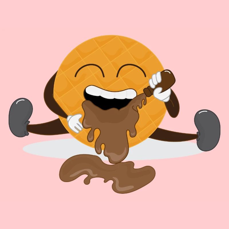 Waffle Eating Syrup Ironic Waffle Chef