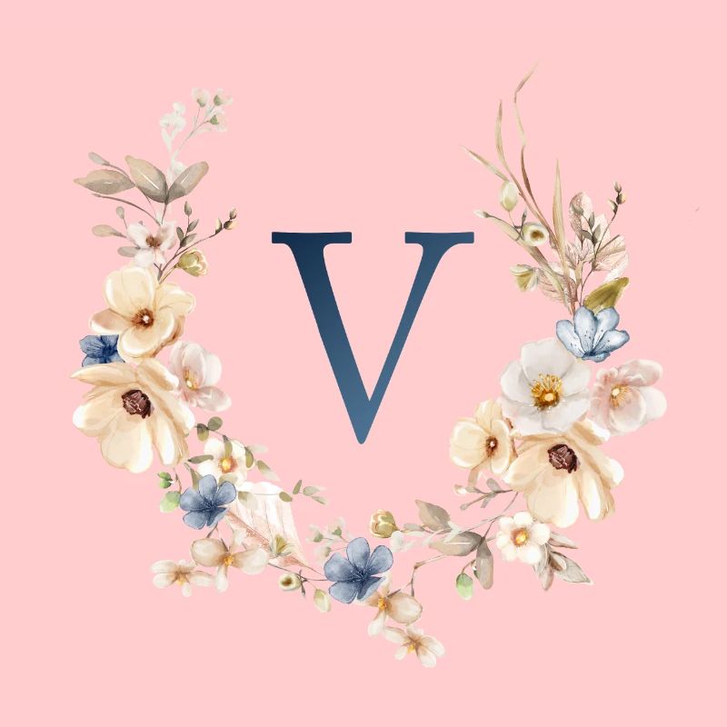 V Monogramm , Floral, Boho