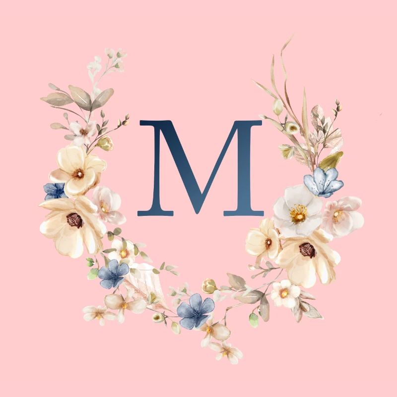 M Monogramm , Floral, Boho