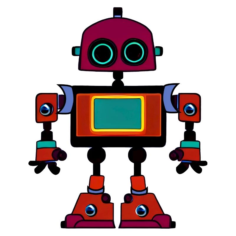 Farbenfroher Retro-Roboter