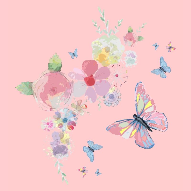 Papillons et fleurs