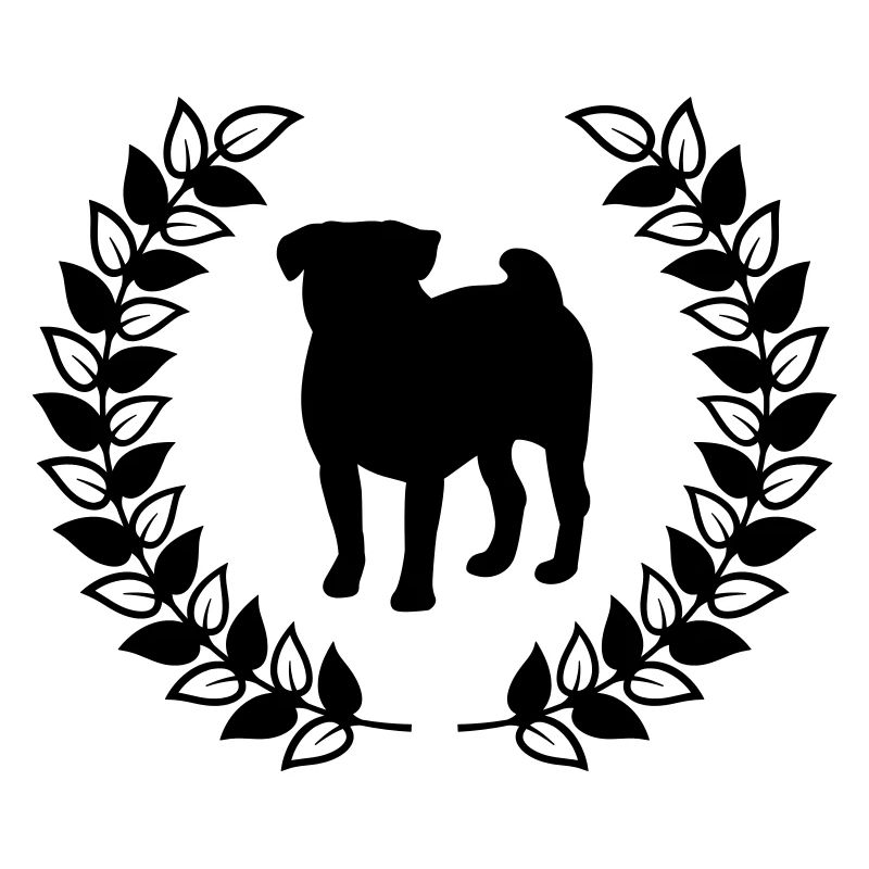 Pug laurel wreath