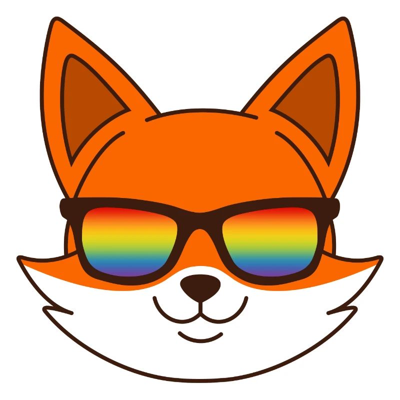 Fox with rainbow sunglasses