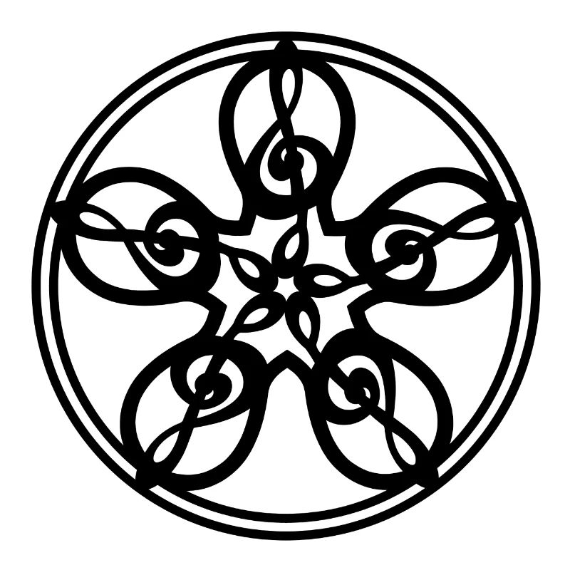 Diskantschlüssel Mandala (schwarz)