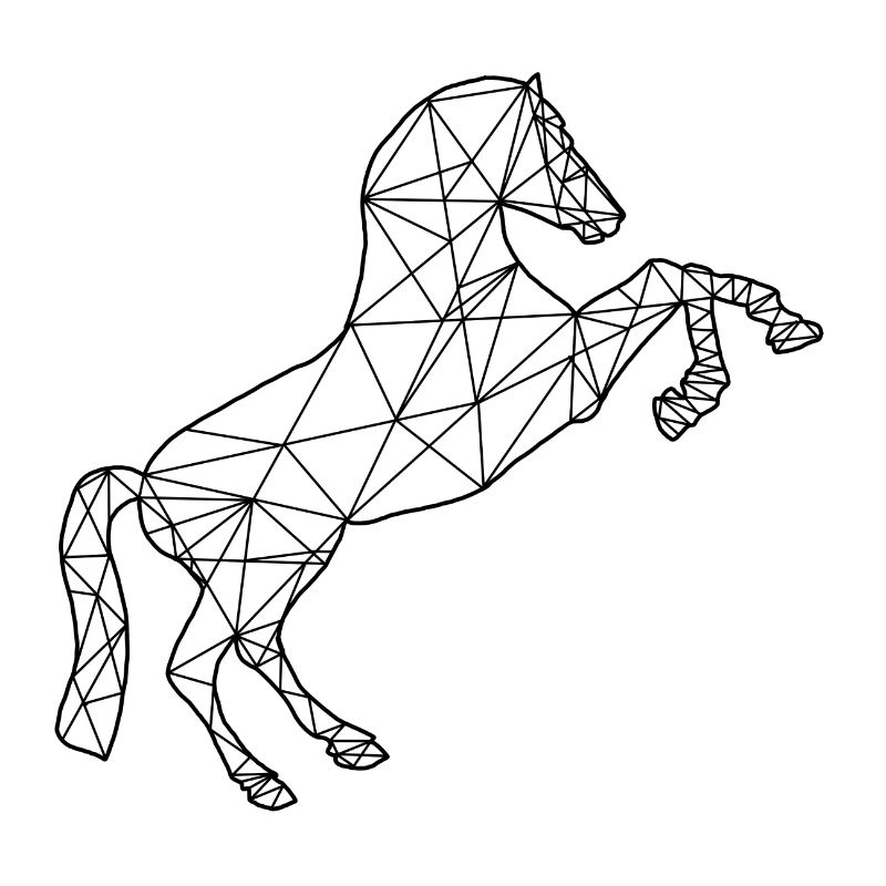 Cheval géométrique dans la conception de polygone