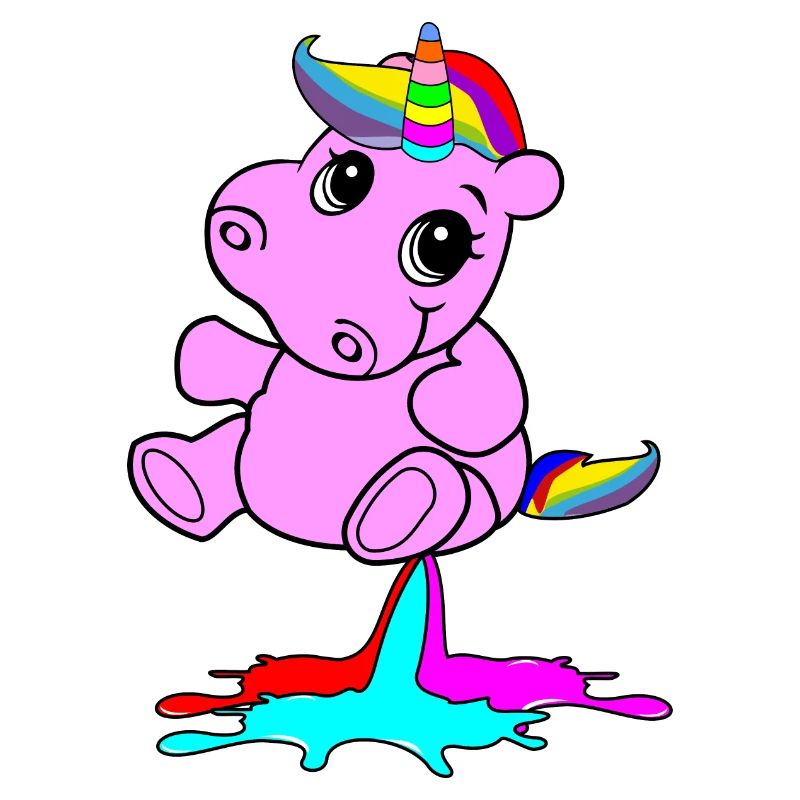 Licorne mignon chiots roses péter merde cadeau coloré