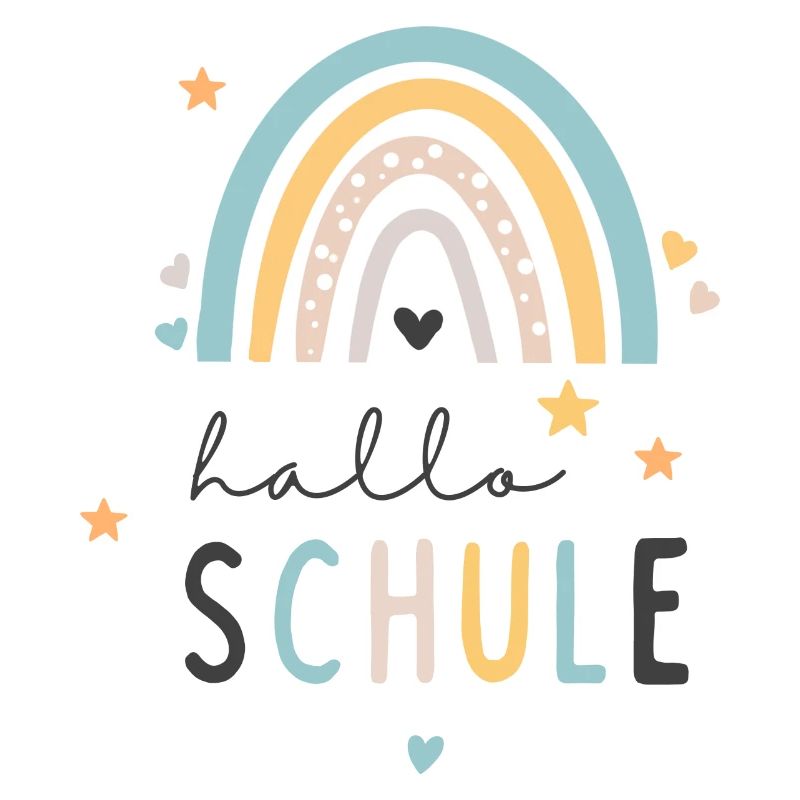 Schulkind 2024 Regenbogen - hallo Schule
