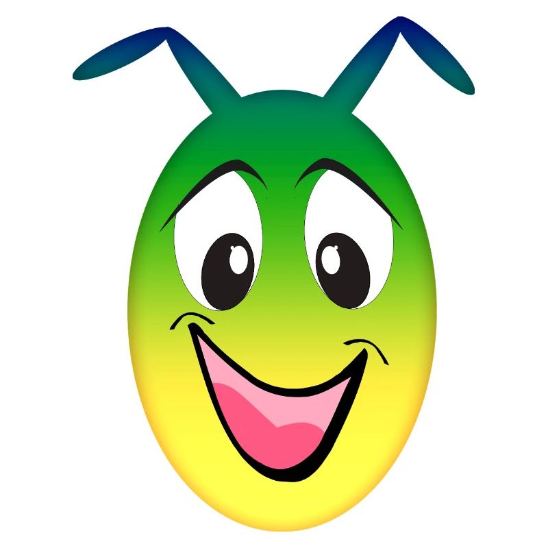 Rainbow Alien Cheerful Face