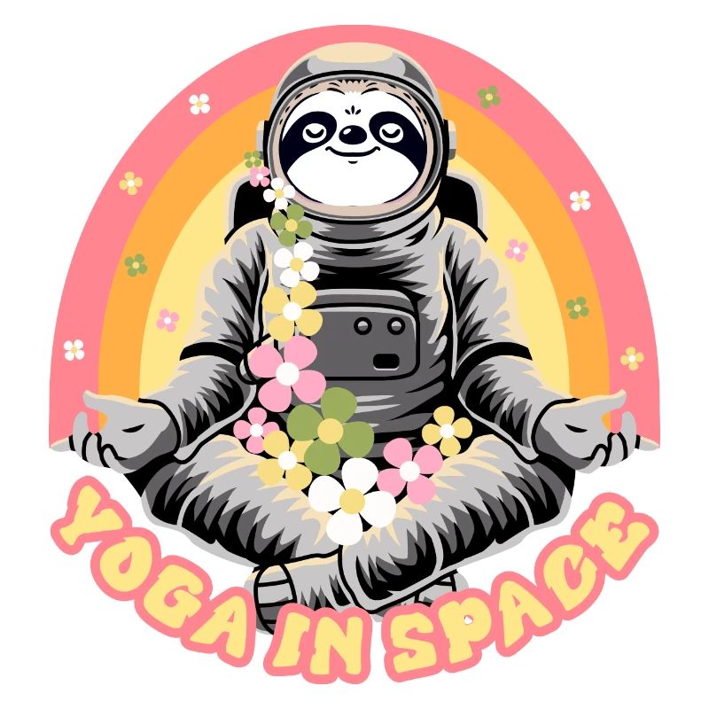 Sloth doing yoga in space