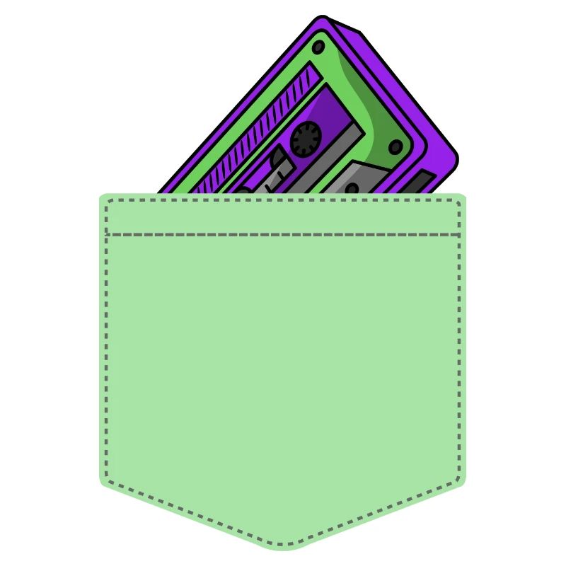Kassette Musik Brusttasche 80er Geschenk Idee