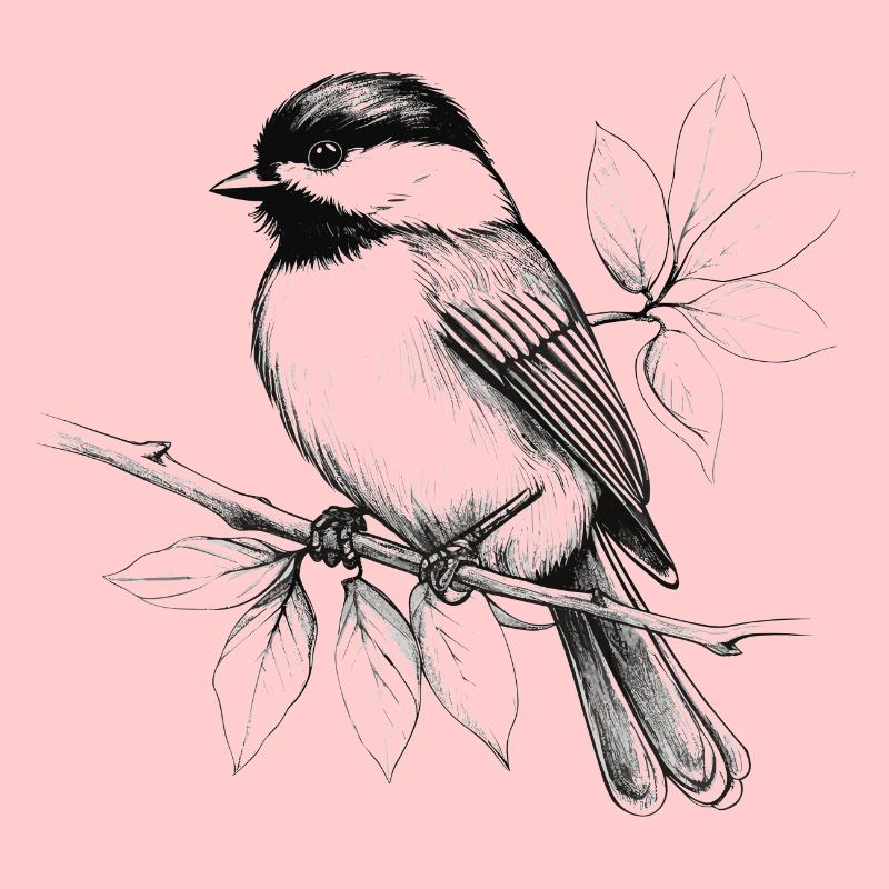 Chickadee bird drawing
