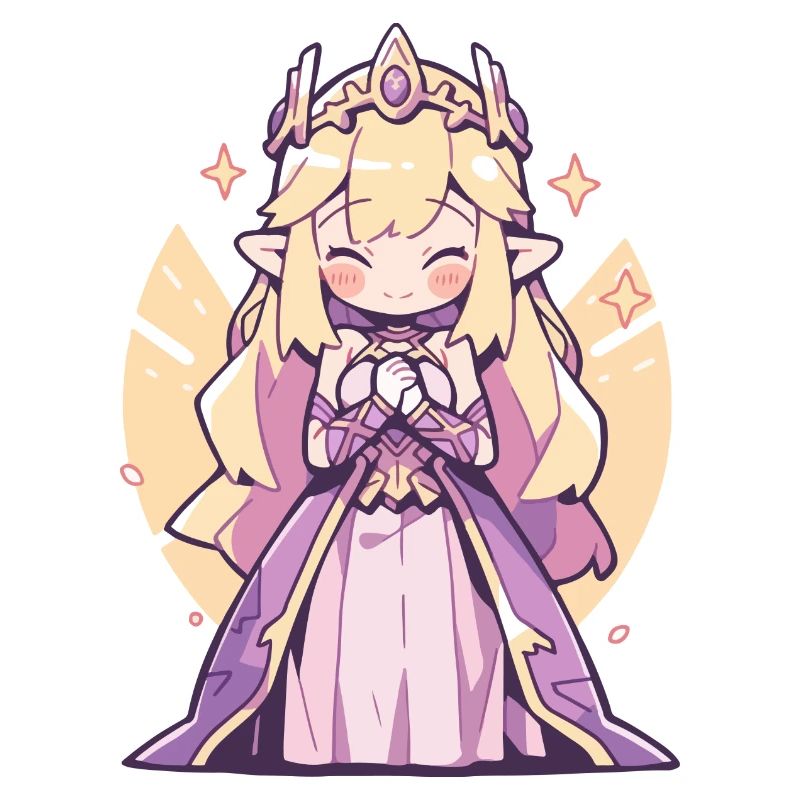 Princesse Chibi mignonne - Conception de conte de fées mignon