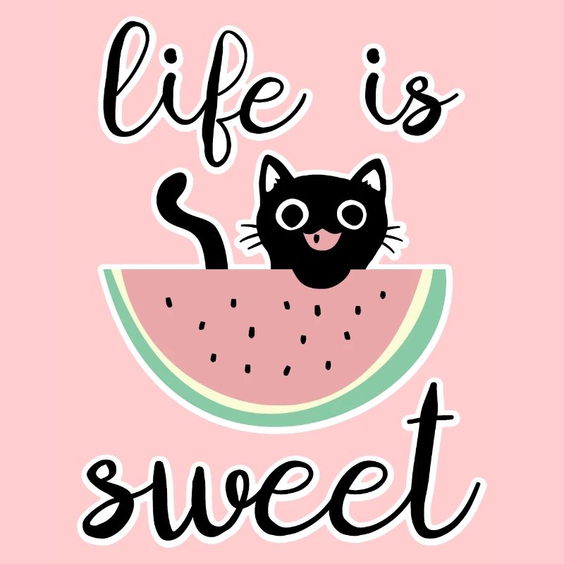 La vie est douce chat avec pastèque