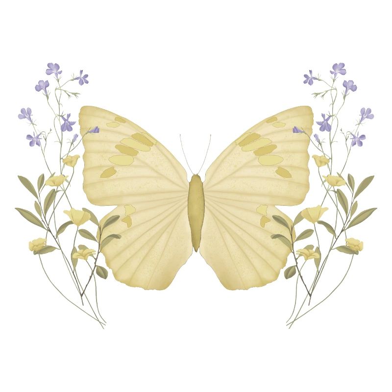 Papillon avec des fleurs