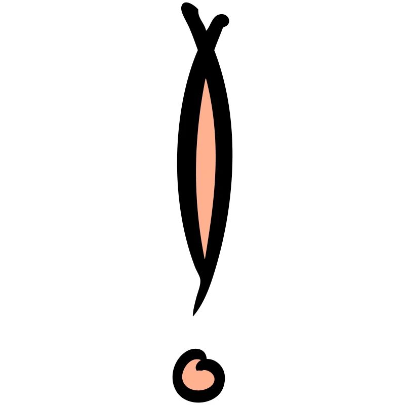 Point d’exclamation décoratif. Dessiné à la main.