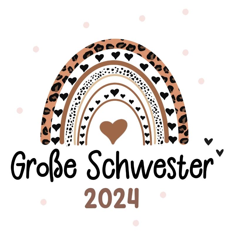 Große Schwester 2024 Herz Regenbogen