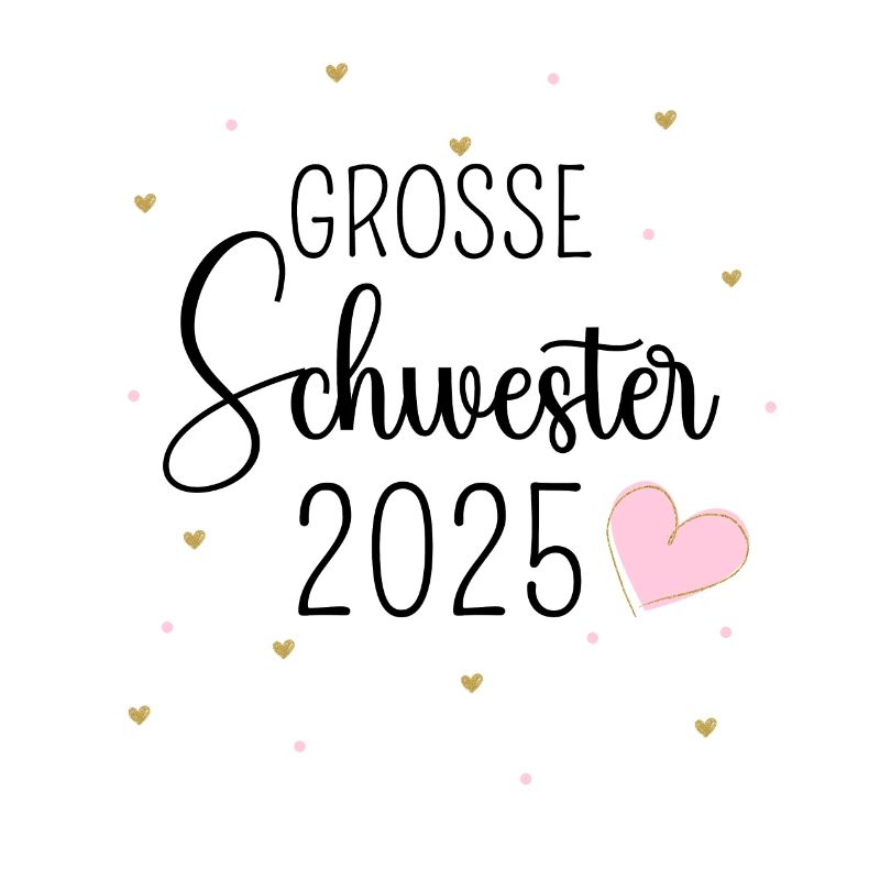 Ich werde große Schwester 2025 Herz Mädchen Süß