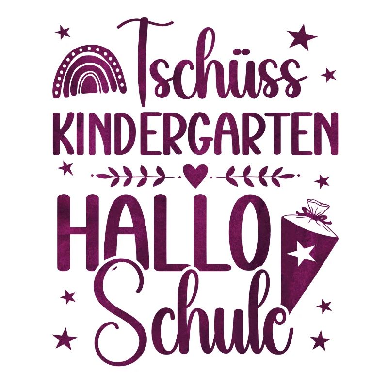 Schulkind 2024 Mädchen Regenbogen Einschulung 2024