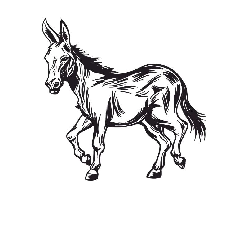 Esel Silhouette Donkey Maultier Stur Geschenk