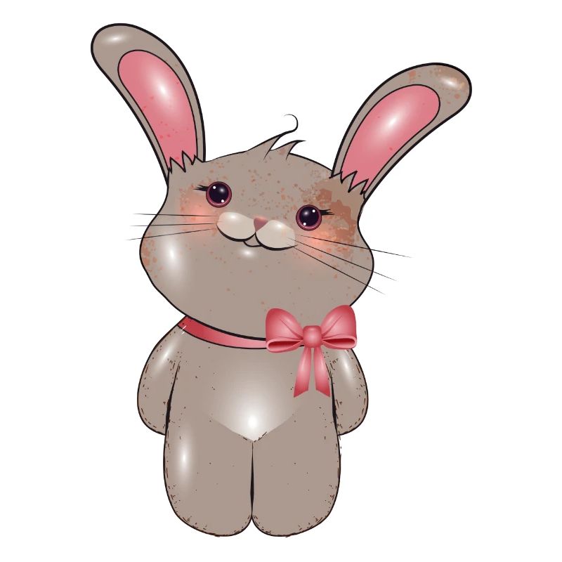 Lapin mignon avec arc dans le style comique