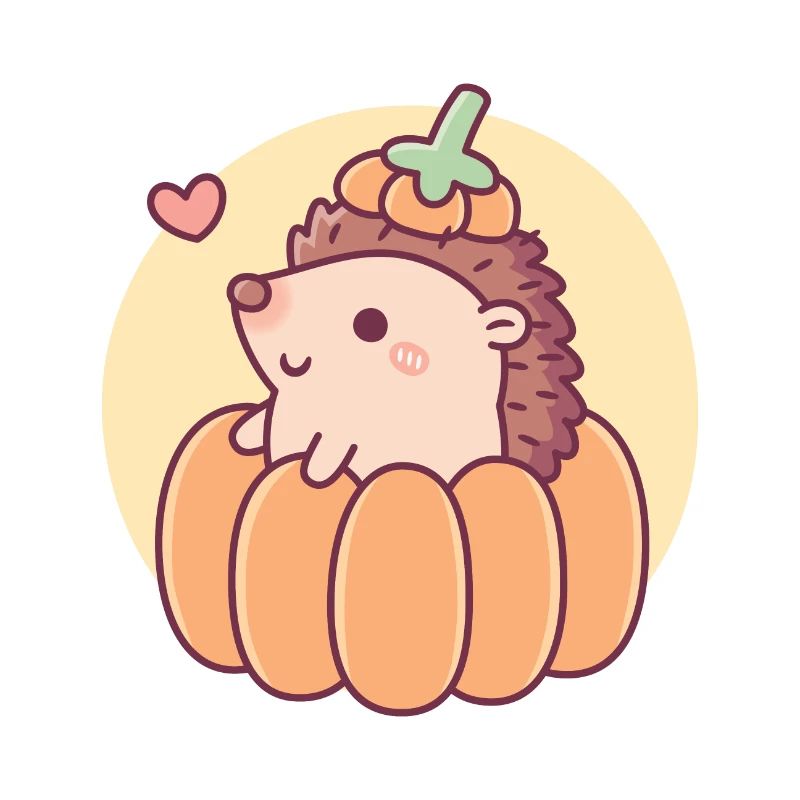 Mignon petit hérisson à la citrouille