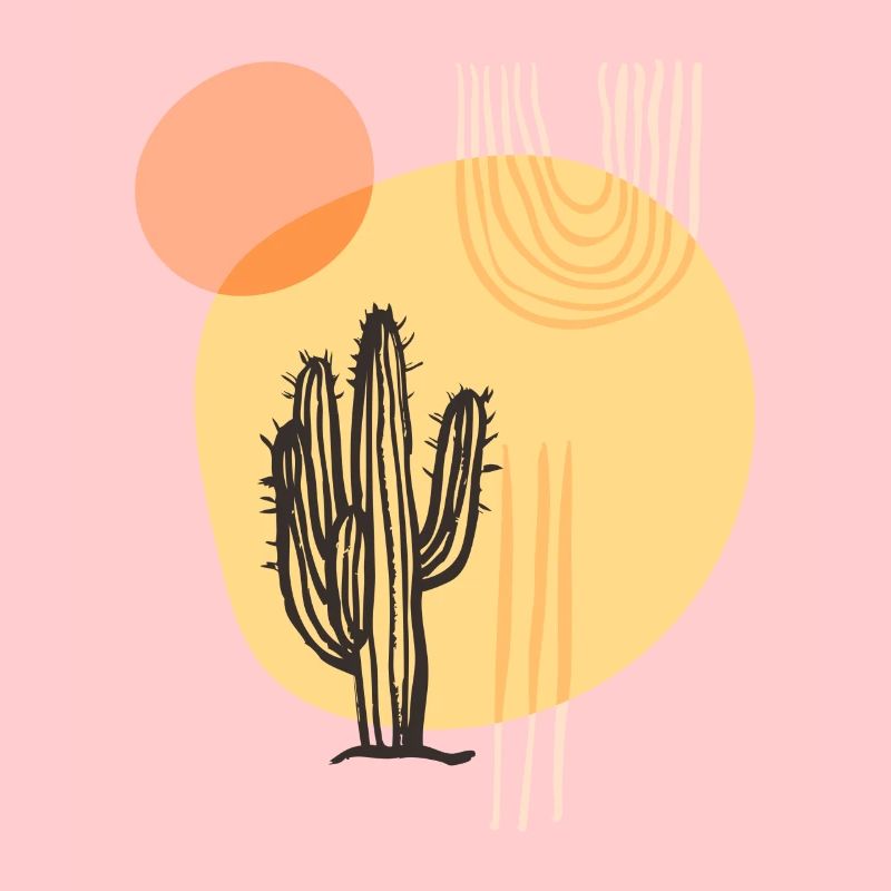 Boho Cactus Botanique Désert Nature Boho Moderne