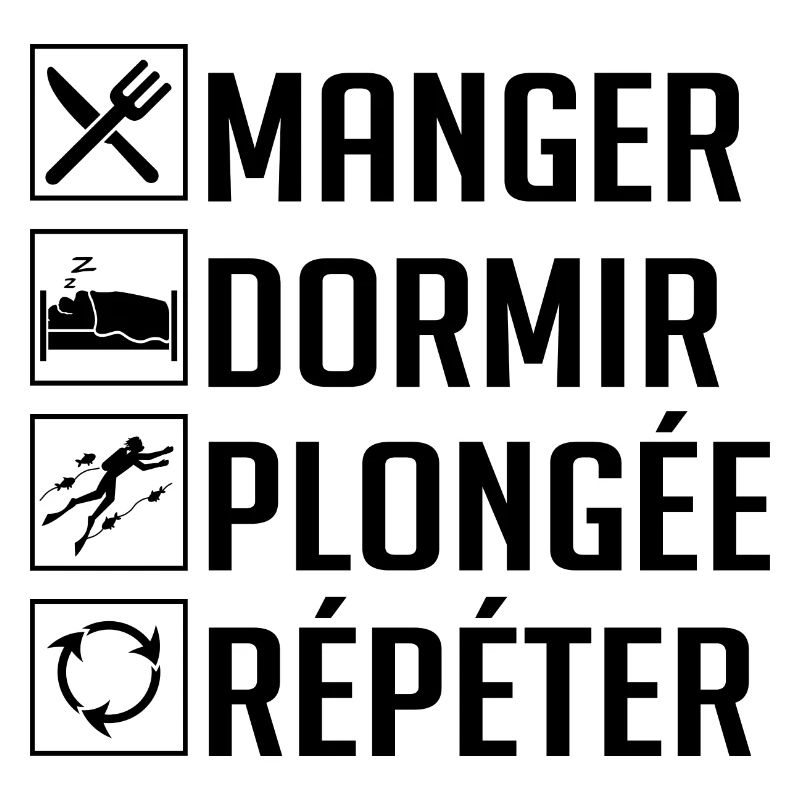 Manger, Dormir, Plongée, Répéter