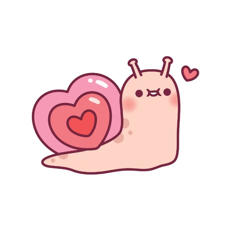 Cute Snail With Heart Shaped Shell