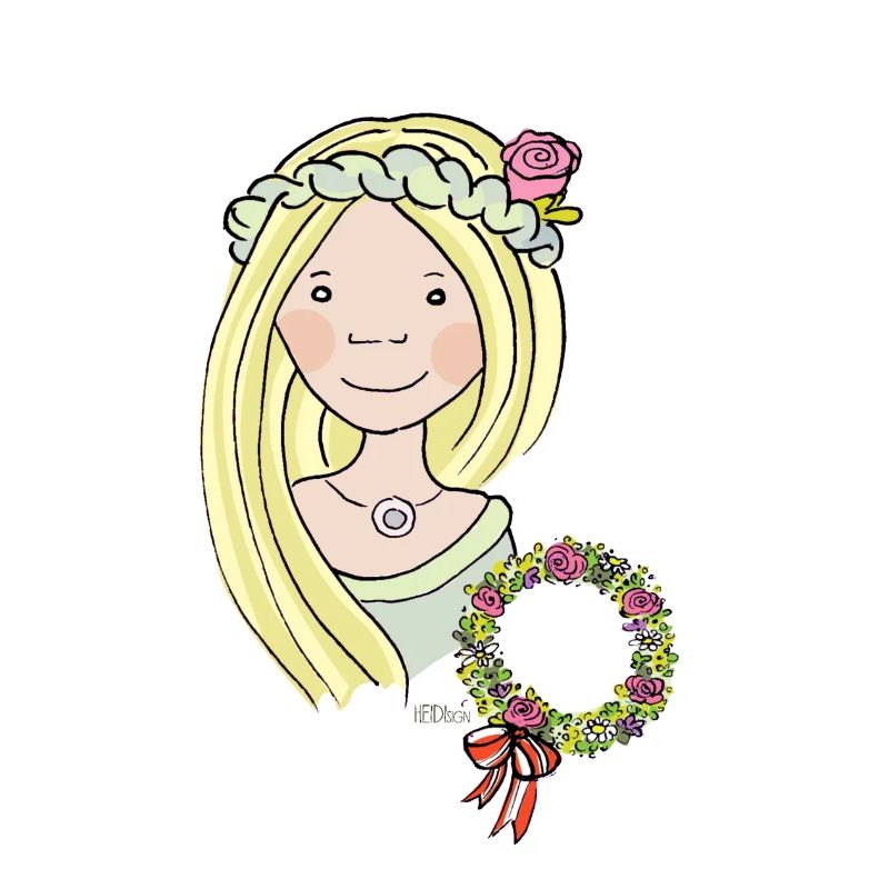 Mittelalter, Blumenmädchen, blond, Rose