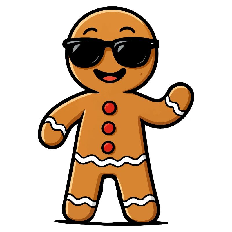 Gingerbread Mann mit Sonnenbrillen