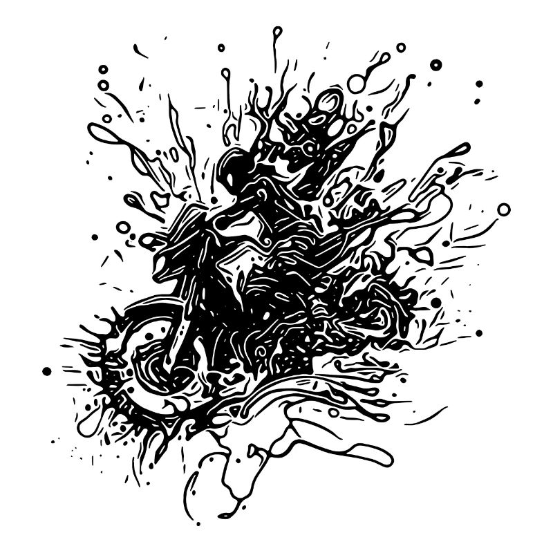 Racing Motorcycle Tattoo Splash Style