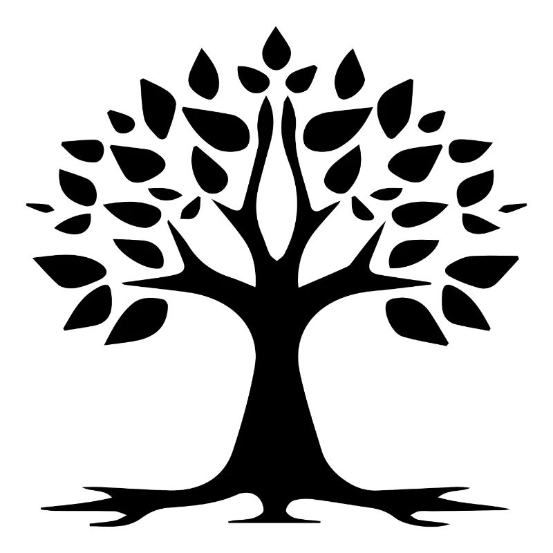 Stylized Tree Simple Tattoo Logo