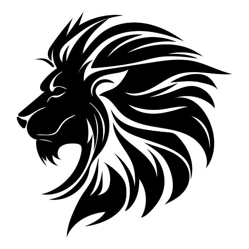 Mighty Lion Head Mane Cool Tattoo Style