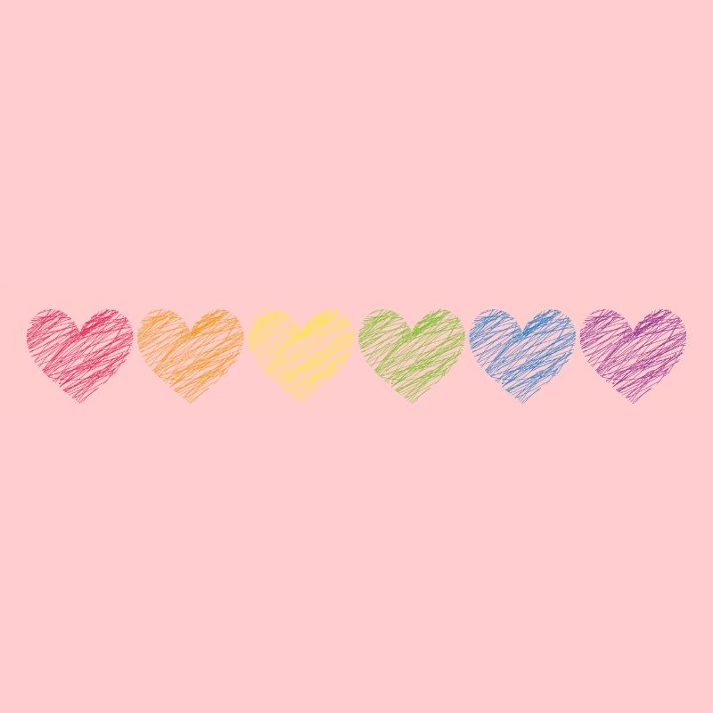 Pride Herzen Kritzelherzchen Regenbogenfarben