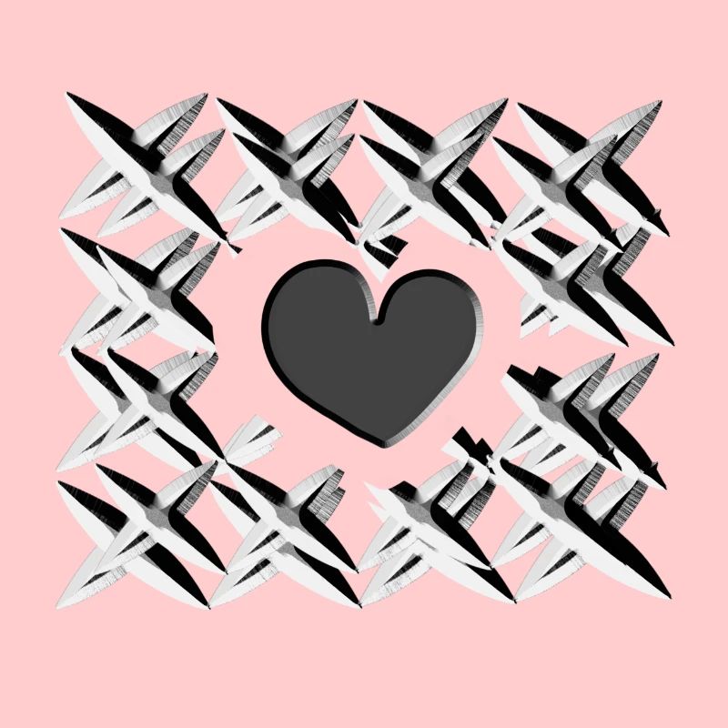 grey heart pattern
