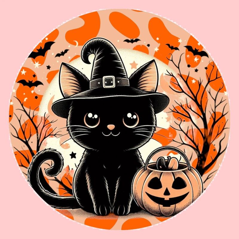 Chaton sorcière halloween
