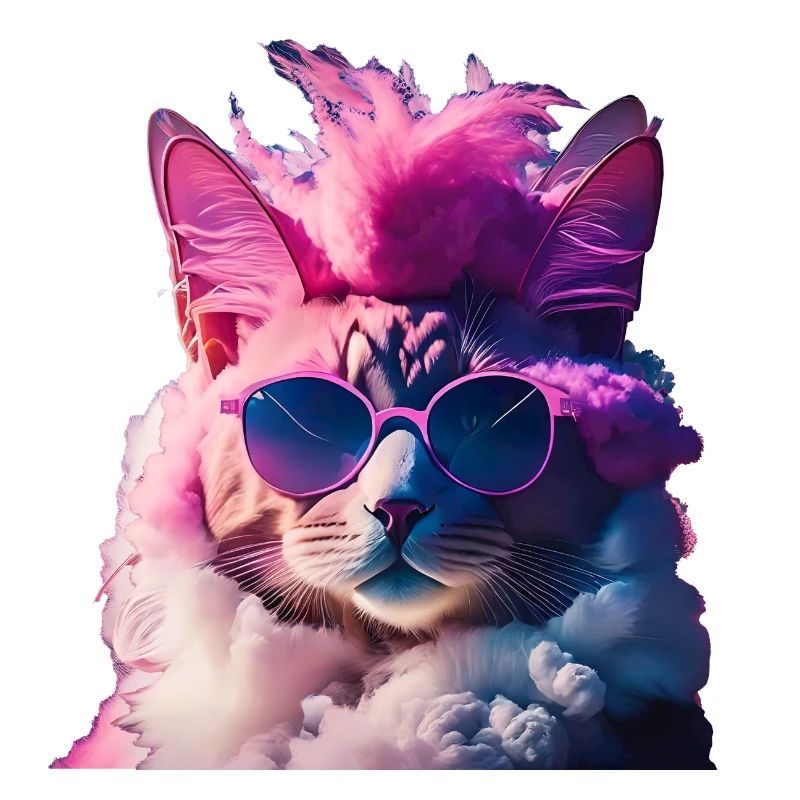 Bunte Katze mit Irokesenschnitt Geschenkidee