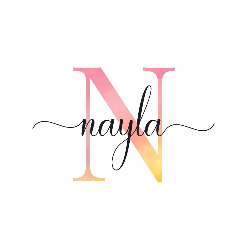 N | Monogramme | Nom | Nayla |Aquarelle