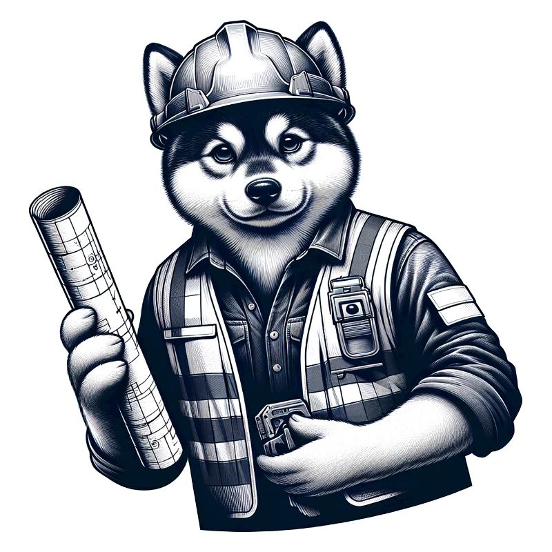 Cute Dog Construction Worker