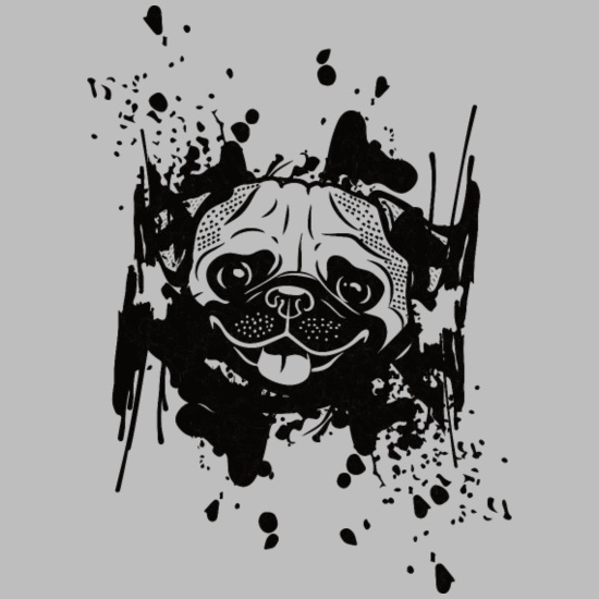 Perro pug blanco y negro' Body de manga corta bebé | Spreadshirt