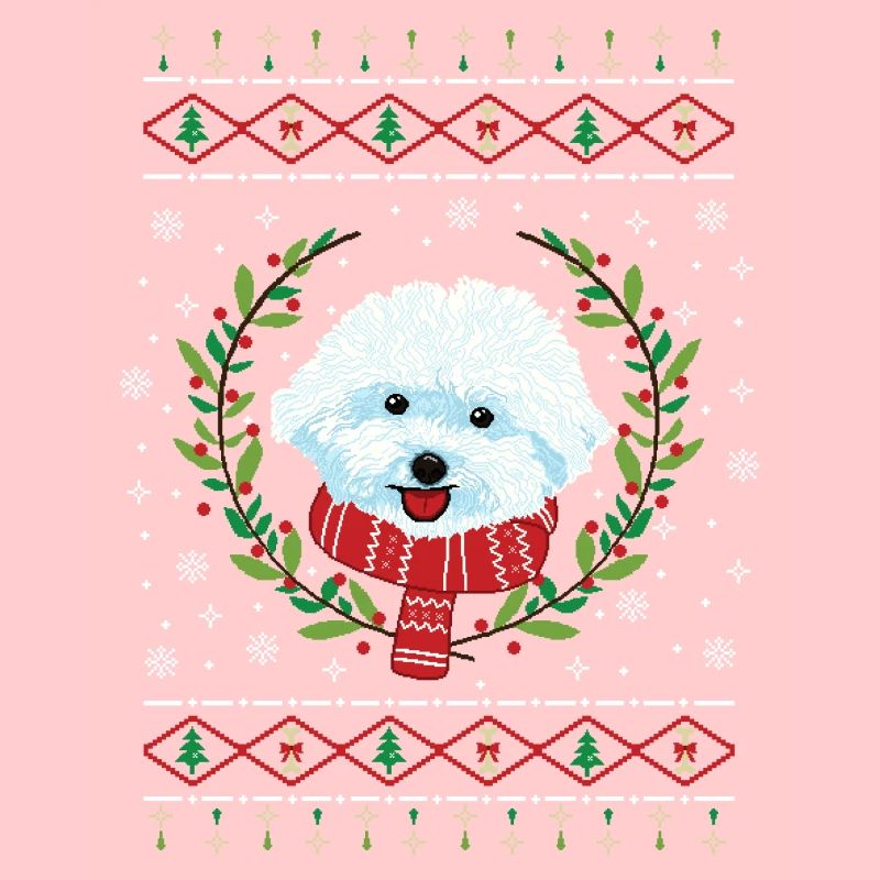 Pull de Noël laid Bichon Frisé