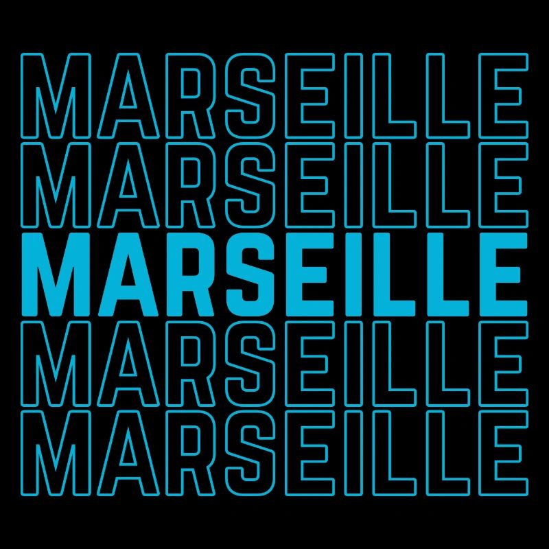 Marseille Outlined Repeat Neon Blue