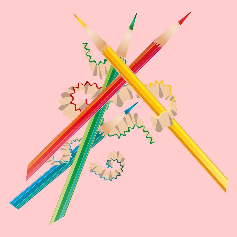 Colorful crayons freshly sharpened