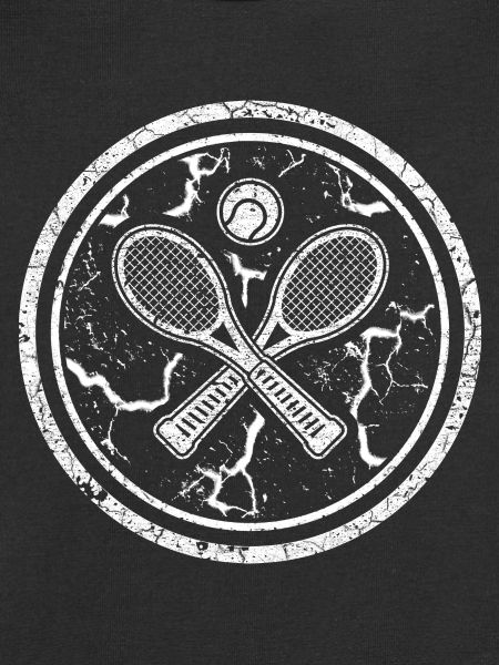 Round tennis symbol with tennis racket without text