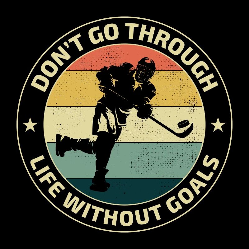 Eishockeyspieler Team Torwart Wintersport Retro