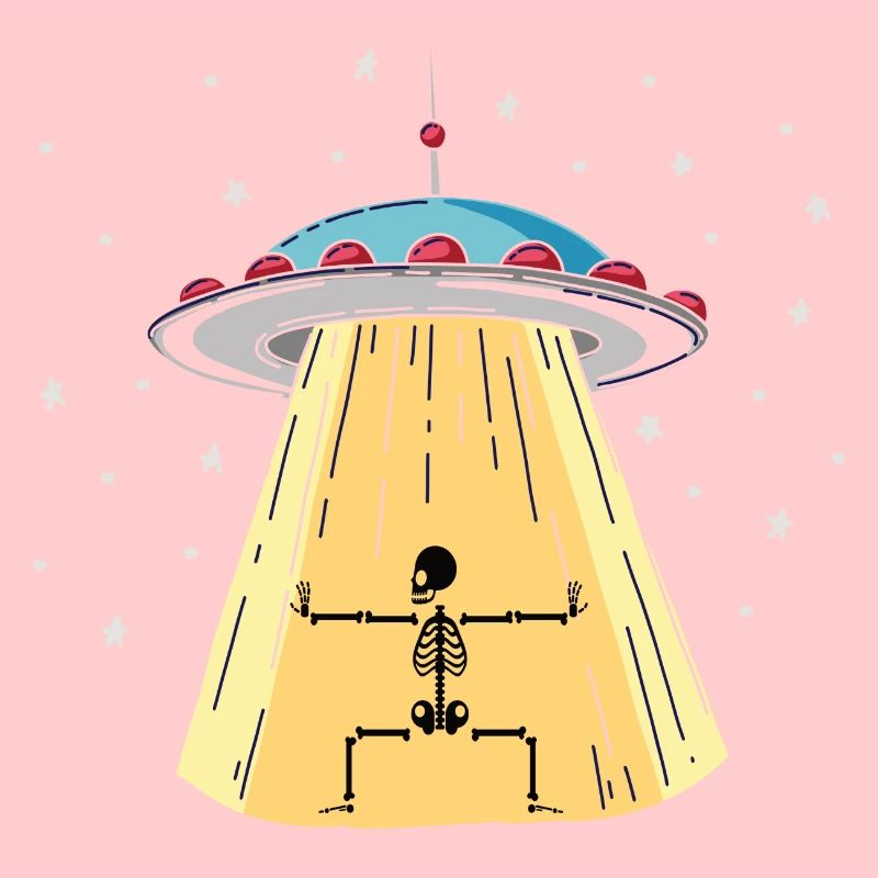 UFO mit Skeleton Lichtinstallation
